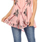 Sakkas Albina Island Relaxed Fit Embroidery Cap Sleeves Blouse / Top