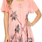 Sakkas Albina Island Relaxed Fit Embroidery Cap Sleeves Blouse / Top