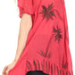 Sakkas Albina Island Relaxed Fit Embroidery Cap Sleeves Blouse / Top