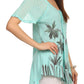 Sakkas Albina Island Relaxed Fit Embroidery Cap Sleeves Blouse / Top