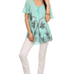 Sakkas Albina Island Relaxed Fit Embroidery Cap Sleeves Blouse / Top