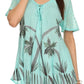 Sakkas Albina Island Relaxed Fit Embroidery Cap Sleeves Blouse / Top