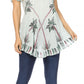 Sakkas Albina Island Relaxed Fit Embroidery Cap Sleeves Blouse / Top
