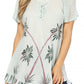 Sakkas Albina Island Relaxed Fit Embroidery Cap Sleeves Blouse / Top