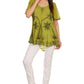Sakkas Albina Island Relaxed Fit Embroidery Cap Sleeves Blouse / Top