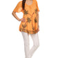 Sakkas Albina Island Relaxed Fit Embroidery Cap Sleeves Blouse / Top