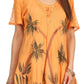 Sakkas Albina Island Relaxed Fit Embroidery Cap Sleeves Blouse / Top