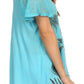 Sakkas Albina Island Relaxed Fit Embroidery Cap Sleeves Blouse / Top