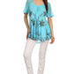Sakkas Albina Island Relaxed Fit Embroidery Cap Sleeves Blouse / Top