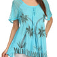 Sakkas Albina Island Relaxed Fit Embroidery Cap Sleeves Blouse / Top
