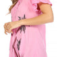 Sakkas Albina Island Relaxed Fit Embroidery Cap Sleeves Blouse / Top
