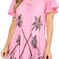 Sakkas Albina Island Relaxed Fit Embroidery Cap Sleeves Blouse / Top