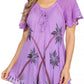 Sakkas Albina Island Relaxed Fit Embroidery Cap Sleeves Blouse / Top