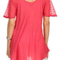 Sakkas Albina Island Relaxed Fit Embroidery Cap Sleeves Blouse / Top