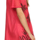 Sakkas Albina Island Relaxed Fit Embroidery Cap Sleeves Blouse / Top