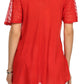 Sakkas Albina Island Relaxed Fit Embroidery Cap Sleeves Blouse / Top