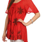 Sakkas Albina Island Relaxed Fit Embroidery Cap Sleeves Blouse / Top