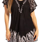 Blusa/Top Sakkas Cora de Manga Corta con Bordado y Diseño Batik de Corte Holgado