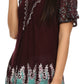 Blusa/Top Sakkas Cora de Manga Corta con Bordado y Diseño Batik de Corte Holgado