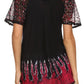 Blusa/Top Sakkas Cora de Manga Corta con Bordado y Diseño Batik de Corte Holgado