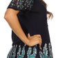 Blusa/Top Sakkas Cora de Manga Corta con Bordado y Diseño Batik de Corte Holgado