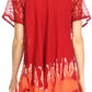 Blusa/Top Sakkas Cora de Manga Corta con Bordado y Diseño Batik de Corte Holgado