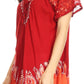 Blusa/Top Sakkas Cora de Manga Corta con Bordado y Diseño Batik de Corte Holgado