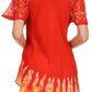 Blusa/Top Sakkas Cora de Manga Corta con Bordado y Diseño Batik de Corte Holgado