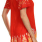 Blusa/Top Sakkas Cora de Manga Corta con Bordado y Diseño Batik de Corte Holgado