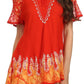 Blusa/Top Sakkas Cora de Manga Corta con Bordado y Diseño Batik de Corte Holgado