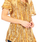 Sakkas Zoya Marbled Embroidery  Cap Sleeves Blouse / Top