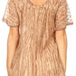 Sakkas Zoya Marbled Embroidery  Cap Sleeves Blouse / Top