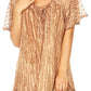 Sakkas Zoya Marbled Embroidery  Cap Sleeves Blouse / Top