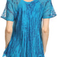 Sakkas Zoya Marbled Embroidery  Cap Sleeves Blouse / Top