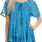Sakkas Zoya Marbled Embroidery  Cap Sleeves Blouse / Top