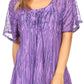 Sakkas Zoya Marbled Embroidery  Cap Sleeves Blouse / Top