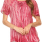Sakkas Zoya Marbled Embroidery  Cap Sleeves Blouse / Top