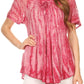 Sakkas Zoya Marbled Embroidery  Cap Sleeves Blouse / Top
