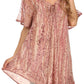 Sakkas Zoya Marbled Embroidery  Cap Sleeves Blouse / Top