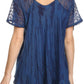 Sakkas Zoya Marbled Embroidery  Cap Sleeves Blouse / Top
