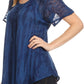 Sakkas Zoya Marbled Embroidery  Cap Sleeves Blouse / Top
