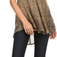 Sakkas Zoya Marbled Embroidery  Cap Sleeves Blouse / Top