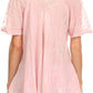 Sakkas Zoya Marbled Embroidery  Cap Sleeves Blouse / Top
