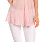 Sakkas Zoya Marbled Embroidery  Cap Sleeves Blouse / Top