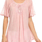 Sakkas Zoya Marbled Embroidery  Cap Sleeves Blouse / Top