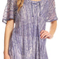 Sakkas Zoya Marbled Embroidery  Cap Sleeves Blouse / Top