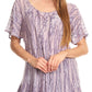 Sakkas Zoya Marbled Embroidery  Cap Sleeves Blouse / Top