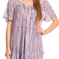Sakkas Zoya Marbled Embroidery  Cap Sleeves Blouse / Top