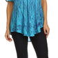 Sakkas Zoya Marbled Embroidery  Cap Sleeves Blouse / Top