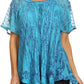 Sakkas Zoya Marbled Embroidery  Cap Sleeves Blouse / Top